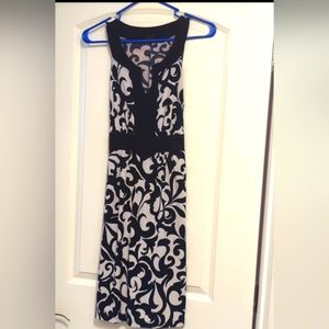 Navy and white stretchy dress